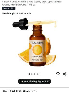 Mad Hippie vitamin C serum hyaluronic ferulic acid vitamin e anti aging glow up